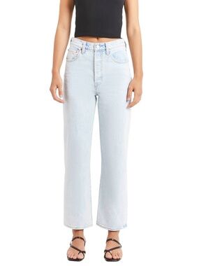 Levi’s Ribcage Straight Leg Ankle Length Jeans Bue Sz 32